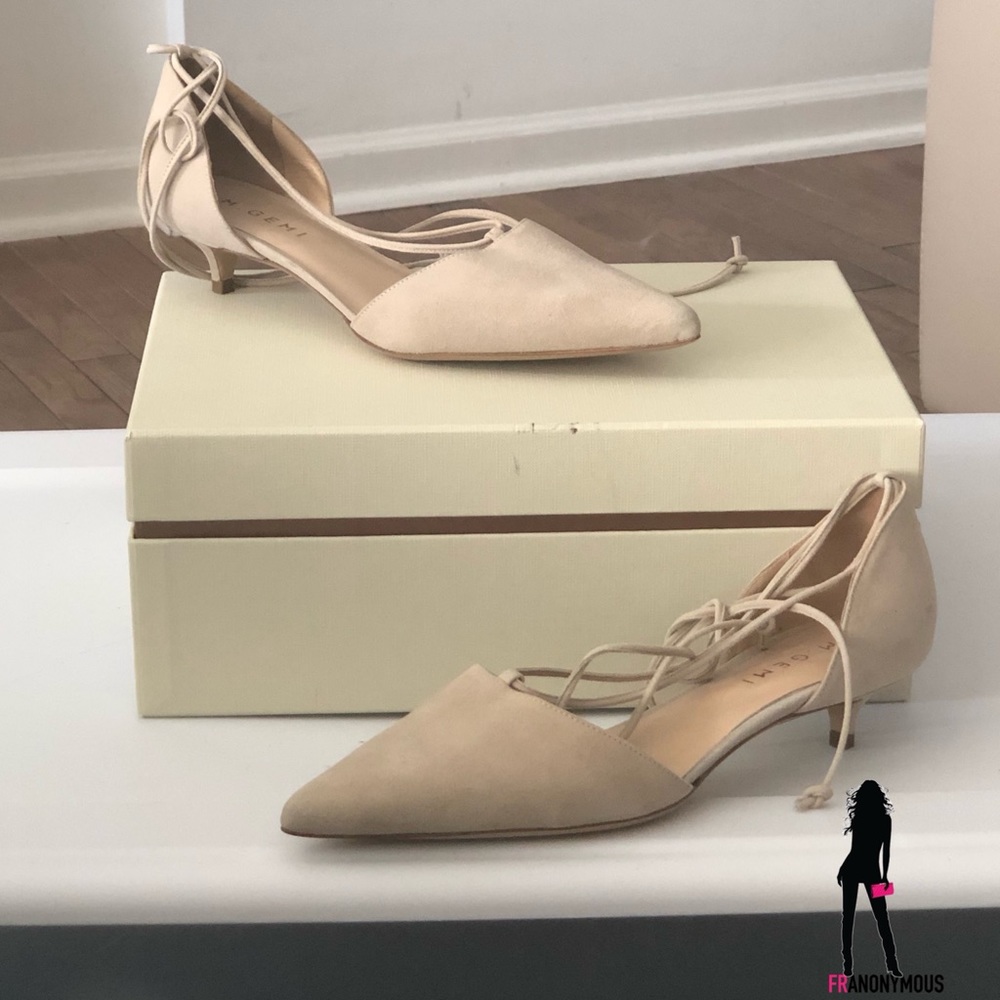 M Gemi Beige Suede Lace up Pumps - Picture 3 of 7